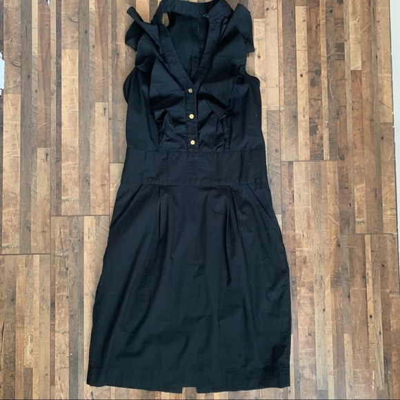 Express Ruffle Sleeveless Tuxedo Dress Black Sz 0 - Picture 12 of 15